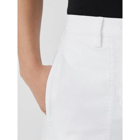 Eileen Fisher Lantern Jeans Size L White Organic Cotton Crop Denim Casual Staple - Picture 5 of 13